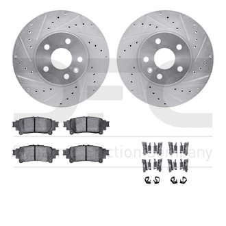 R1 Concepts® - Drilled and Slotted Rear Brake Kit with Optimum OE Pads