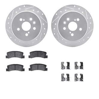 R1 Concepts® - Drilled and Slotted Rear Brake Kit with Optimum OE Pads