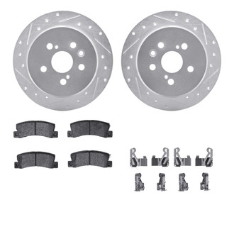 R1 Concepts® - Drilled and Slotted Rear Brake Kit with Optimum OE Pads