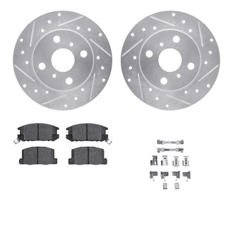 R1 Concepts® - Drilled and Slotted Rear Brake Kit with Optimum OE Pads