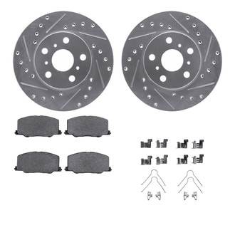 R1 Concepts® - Drilled and Slotted Front Brake Kit with Optimum OE Pads