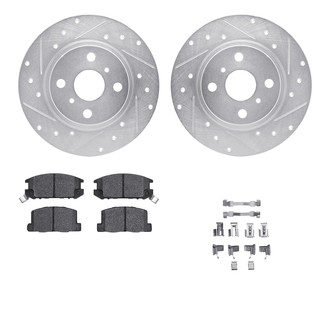 R1 Concepts® - Drilled and Slotted Rear Brake Kit with Optimum OE Pads
