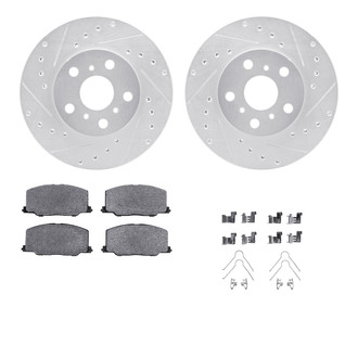 R1 Concepts® - Drilled and Slotted Front Brake Kit with Optimum OE Pads
