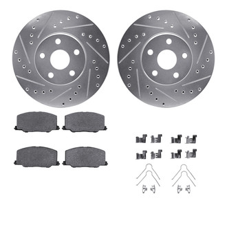 R1 Concepts® - Drilled and Slotted Front Brake Kit with Optimum OE Pads