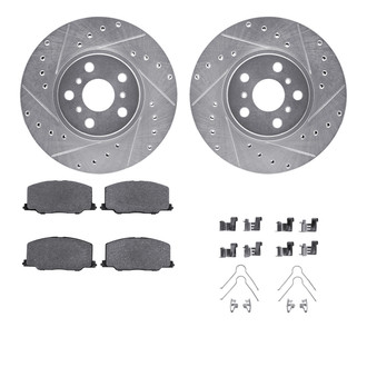 R1 Concepts® - Drilled and Slotted Front Brake Kit with Optimum OE Pads