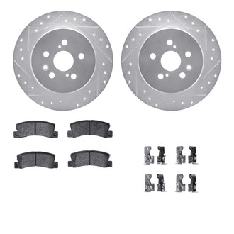 R1 Concepts® - Drilled and Slotted Rear Brake Kit with Optimum OE Pads