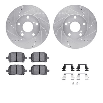 R1 Concepts® - Drilled and Slotted Front Brake Kit with Optimum OE Pads