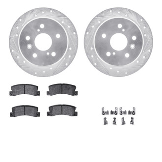R1 Concepts® - Drilled and Slotted Rear Brake Kit with Optimum OE Pads