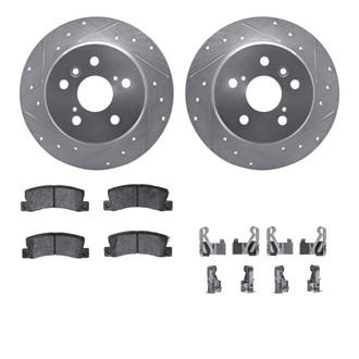 R1 Concepts® - Drilled and Slotted Rear Brake Kit with 5000 OE Pads