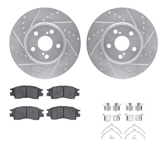 R1 Concepts® - Drilled and Slotted Front Brake Kit with Optimum OE Pads