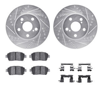 R1 Concepts® - Drilled and Slotted Front Brake Kit with Optimum OE Pads