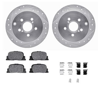 R1 Concepts® - Drilled and Slotted Rear Brake Kit with Optimum OE Pads