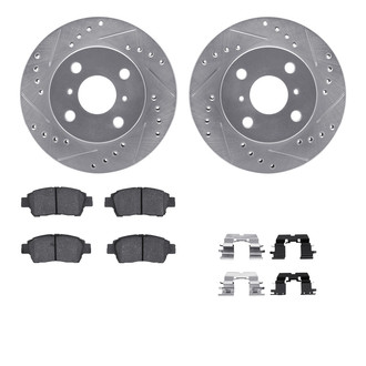 R1 Concepts® - Drilled and Slotted Front Brake Kit with Optimum OE Pads