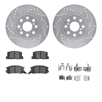 R1 Concepts® - Drilled and Slotted Rear Brake Kit with Optimum OE Pads