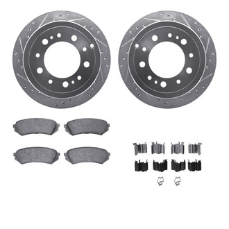 R1 Concepts® - Drilled and Slotted Rear Brake Kit with 5000 OE Pads