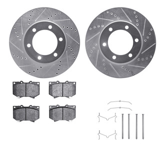 R1 Concepts® - Drilled and Slotted Front Brake Kit with 5000 OE Pads