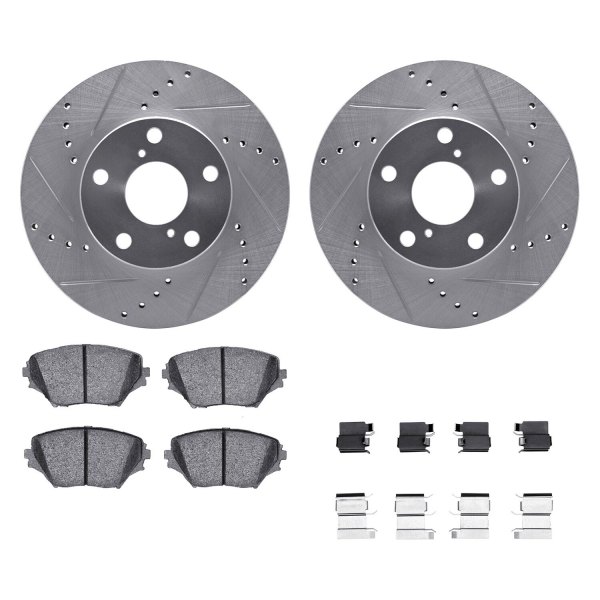  R1 Concepts® - Drilled and Slotted Front Brake Kit with 5000 OE Pads