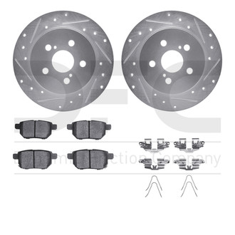 R1 Concepts® - Drilled and Slotted Rear Brake Kit with Optimum OE Pads
