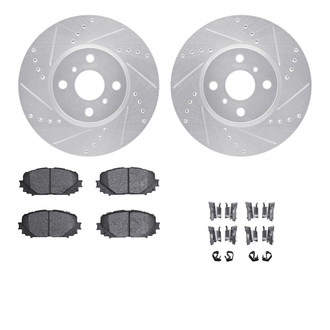 R1 Concepts® - Drilled and Slotted Front Brake Kit with Optimum OE Pads