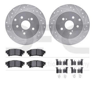 R1 Concepts® - Drilled and Slotted Rear Brake Kit with Optimum OE Pads