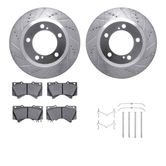 R1 Concepts® - Drilled and Slotted Front Brake Kit with 5000 OE Pads