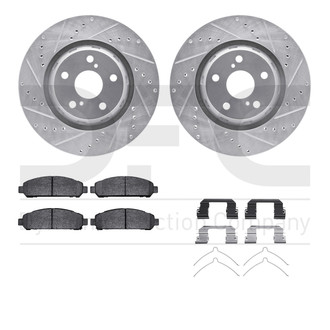 R1 Concepts® - Drilled and Slotted Front Brake Kit with 5000 OE Pads