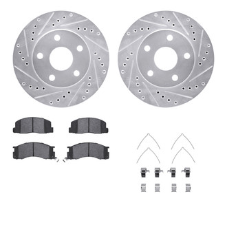 R1 Concepts® - Drilled and Slotted Front Brake Kit with Optimum OE Pads