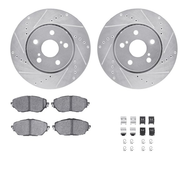  R1 Concepts® - Drilled and Slotted Front Brake Kit with 5000 OE Pads