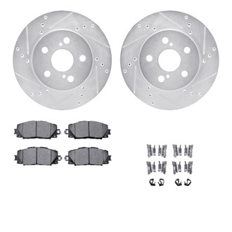 R1 Concepts® - Drilled and Slotted Front Brake Kit with Optimum OE Pads
