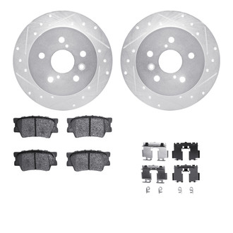R1 Concepts® - Drilled and Slotted Rear Brake Kit with Optimum OE Pads