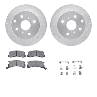 R1 Concepts® - Drilled and Slotted Rear Brake Kit with Optimum OE Pads