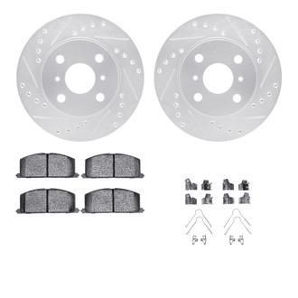R1 Concepts® - Drilled and Slotted Front Brake Kit with Optimum OE Pads