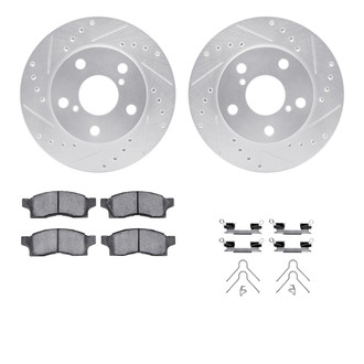 R1 Concepts® - Drilled and Slotted Front Brake Kit with Optimum OE Pads