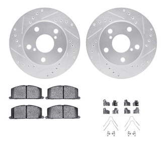 R1 Concepts® - Drilled and Slotted Front Brake Kit with Optimum OE Pads