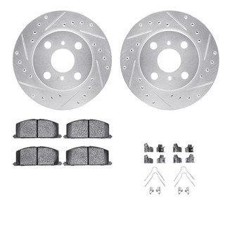 R1 Concepts® - Drilled and Slotted Front Brake Kit with Optimum OE Pads
