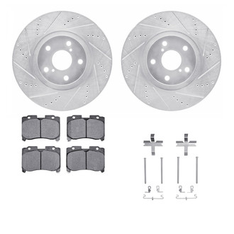 R1 Concepts® - Drilled and Slotted Front Brake Kit with Optimum OE Pads