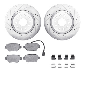 R1 Concepts® - Drilled and Slotted Rear Brake Kit with Optimum OE Pads