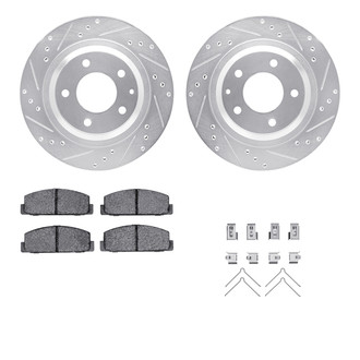 R1 Concepts® - Drilled and Slotted Rear Brake Kit with Optimum OE Pads