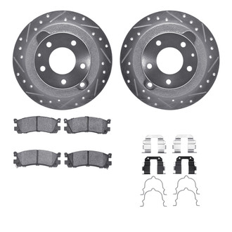 R1 Concepts® - Drilled and Slotted Rear Brake Kit with Optimum OE Pads