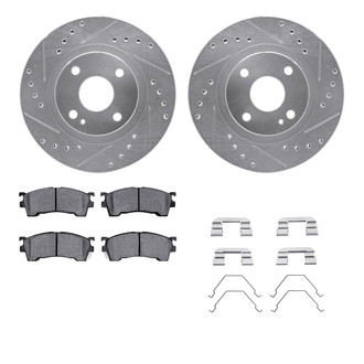 R1 Concepts® - Drilled and Slotted Front Brake Kit with Optimum OE Pads