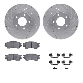 R1 Concepts® - Drilled and Slotted Front Brake Kit with Optimum OE Pads