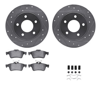 R1 Concepts® - Drilled and Slotted Rear Brake Kit with Optimum OE Pads