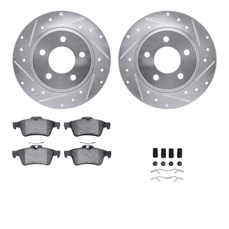 R1 Concepts® - Drilled and Slotted Rear Brake Kit with Optimum OE Pads