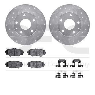 R1 Concepts® - Drilled and Slotted Rear Brake Kit with Optimum OE Pads