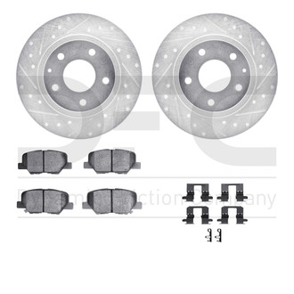 R1 Concepts® - Drilled and Slotted Rear Brake Kit with Optimum OE Pads