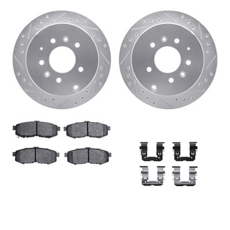 R1 Concepts® - Drilled and Slotted Rear Brake Kit with Optimum OE Pads