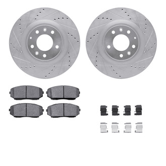 R1 Concepts® - Drilled and Slotted Front Brake Kit with 5000 OE Pads