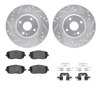 R1 Concepts® - Drilled and Slotted Rear Brake Kit with Optimum OE Pads