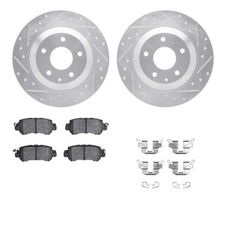 R1 Concepts® - Drilled and Slotted Rear Brake Kit with 5000 OE Pads