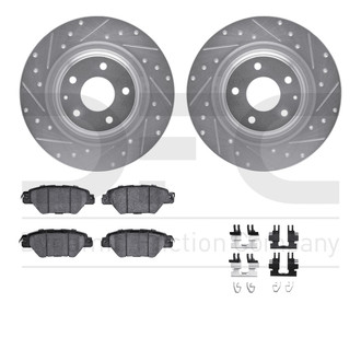 R1 Concepts® - Drilled and Slotted Rear Brake Kit with 5000 OE Pads